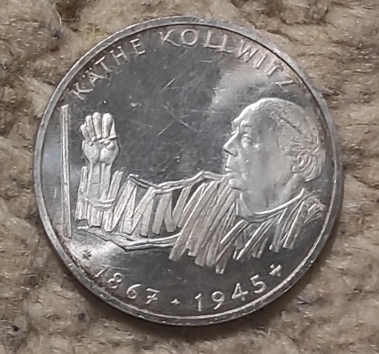  Deutschland 10 Mark 1992, SILBER, Käthe Kollwitz   