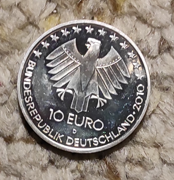  Deutschland 10 € 2010, SILBER, 175 Jahre Eisenbahn in Deutschland   