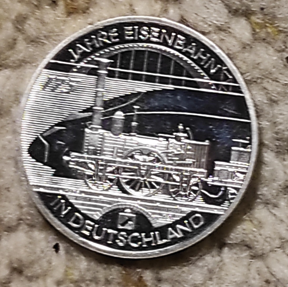  Deutschland 10 € 2010, SILBER, 175 Jahre Eisenbahn in Deutschland   