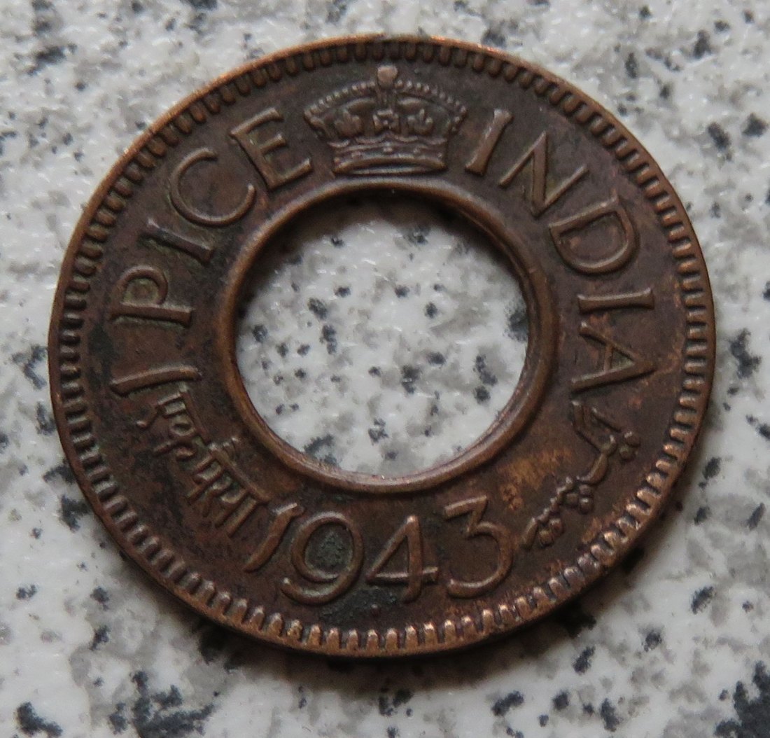  British Indien 1 Pice 1943   
