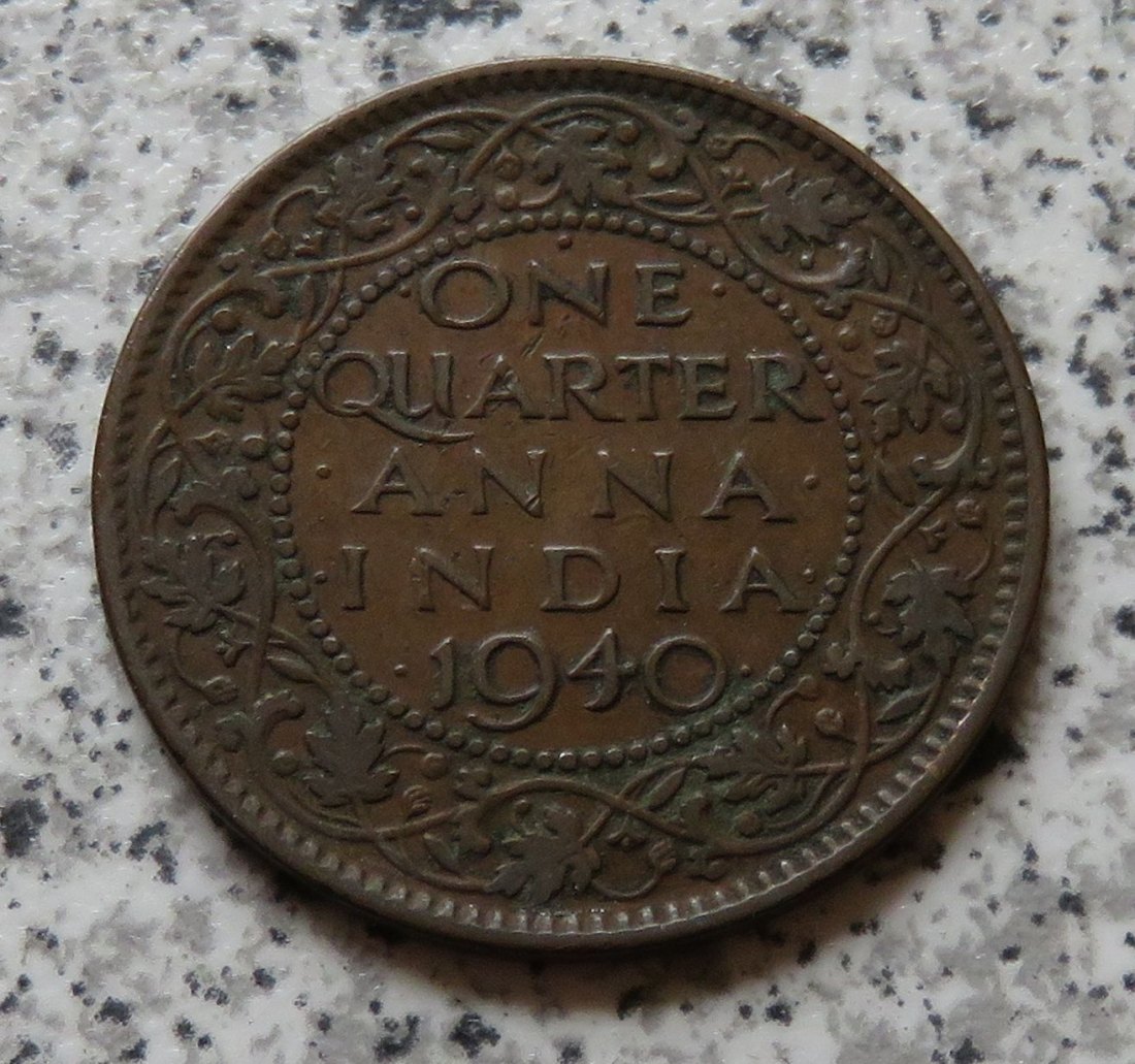  British Indien Quarter Anna 1940   