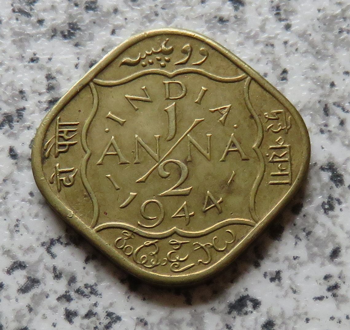  British Indien half Anna 1944   