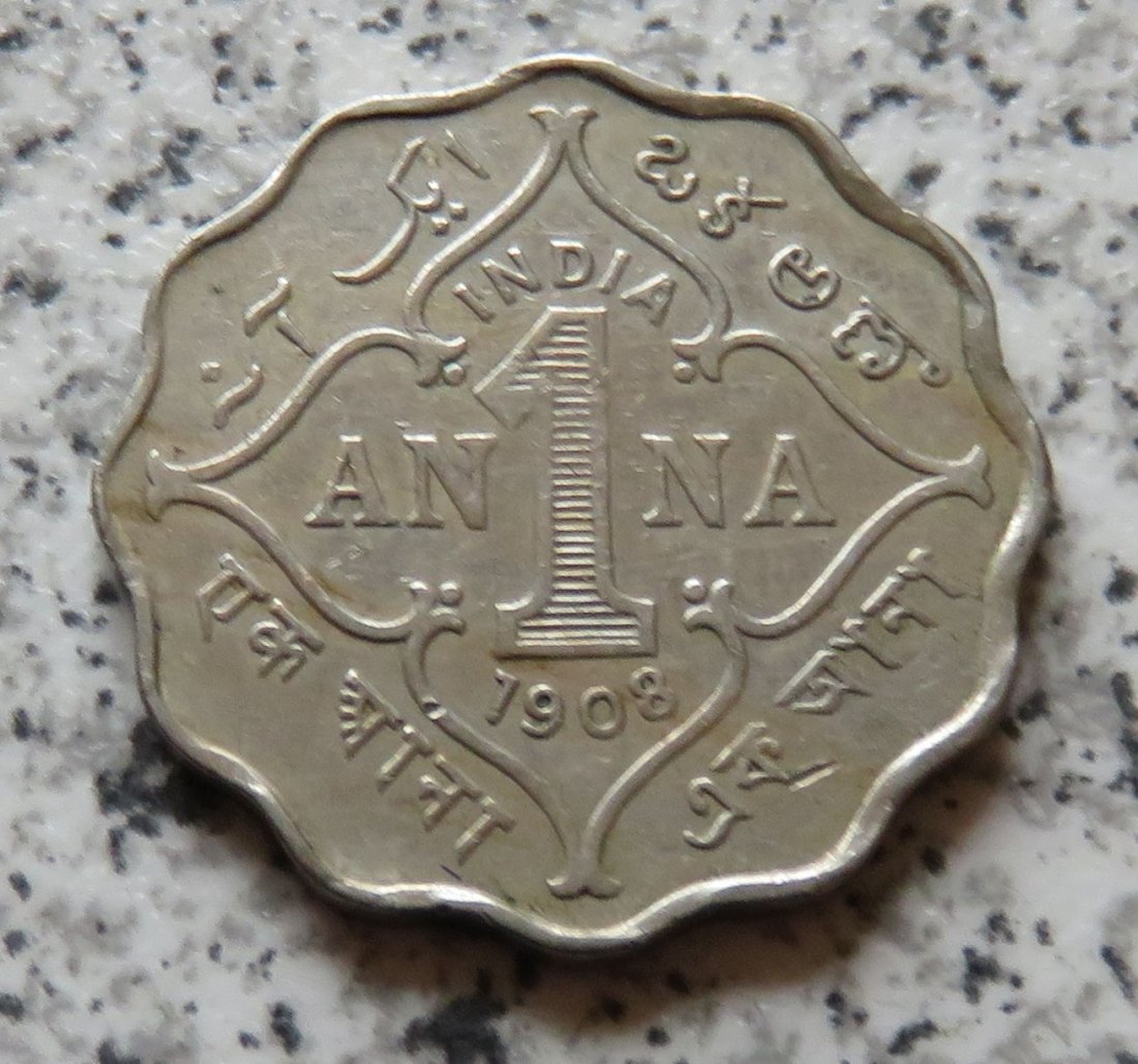  British Indien 1 Anna 1908   