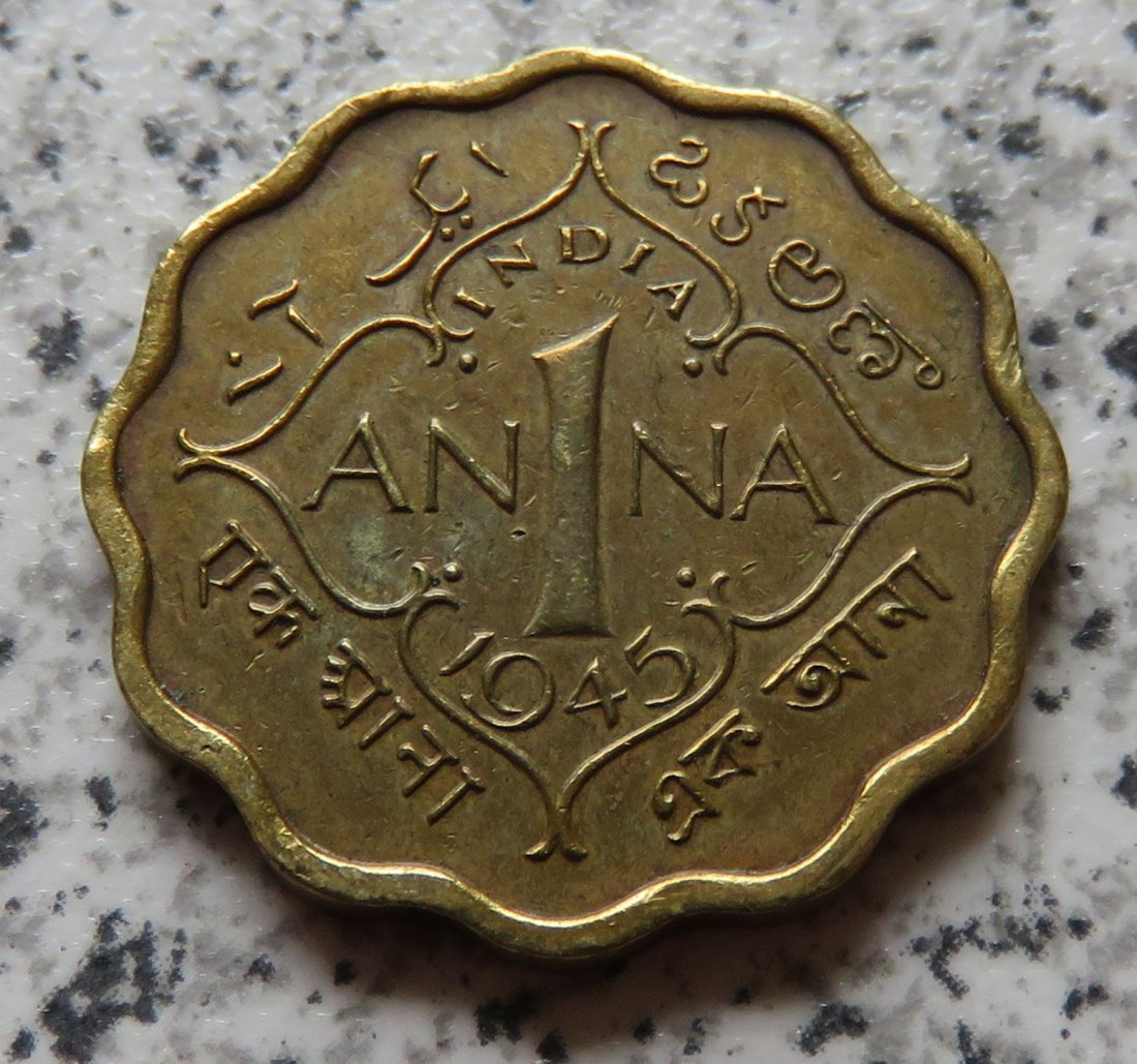  British Indien 1 Anna 1945   
