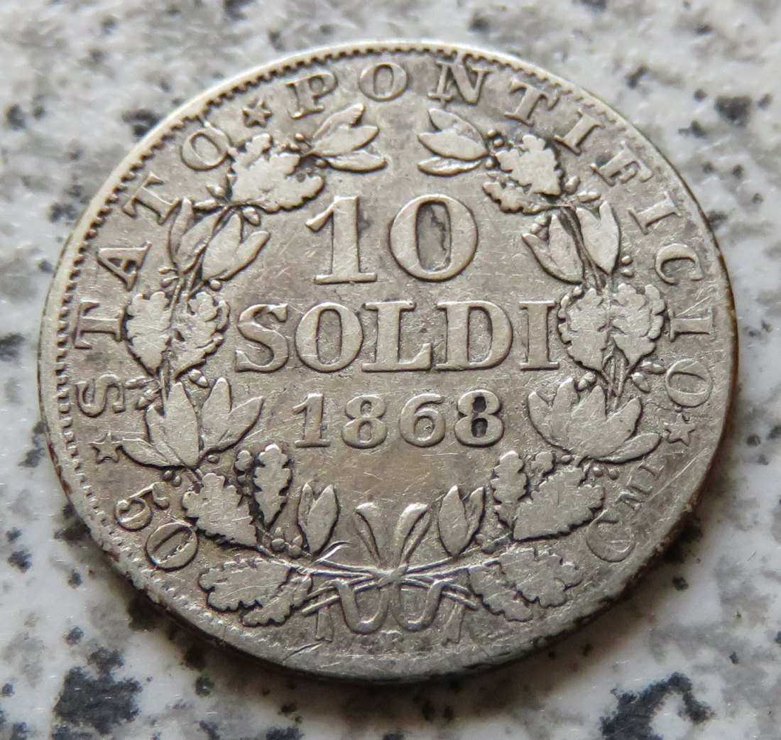  Vatikan 10 Soldi 1868 XXII   