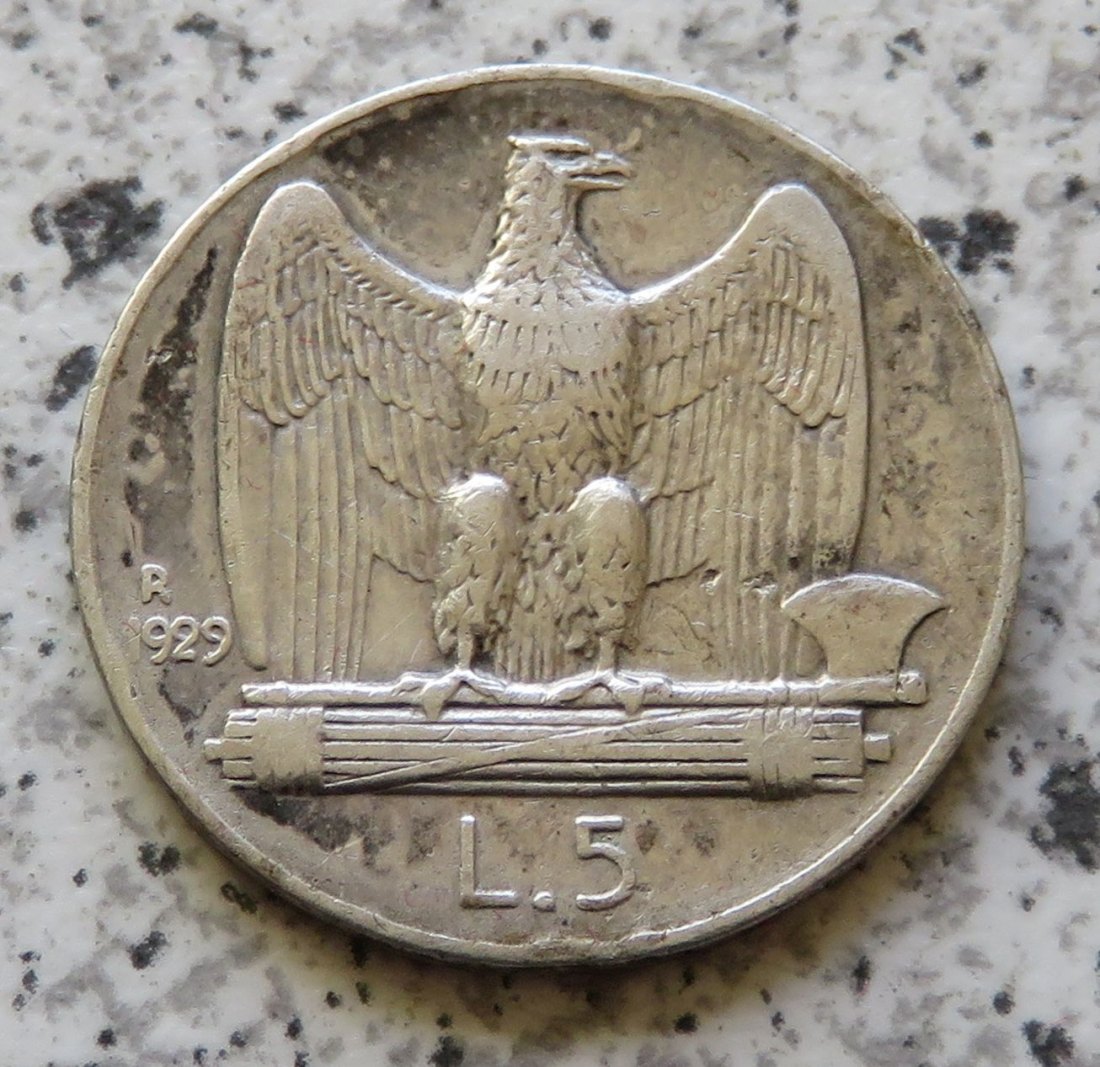  Italien 5 Lire 1929   