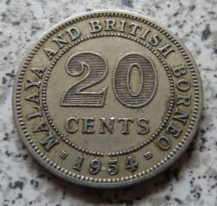  Malaya und British Borneo 20 Cents 1954   