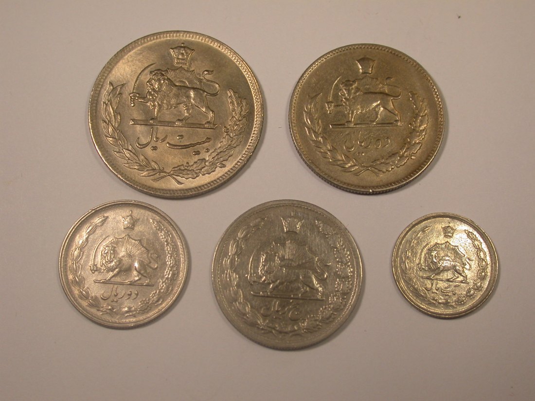  Lot  Iran  5 Münzen meist f.st/st  Originalbilder   