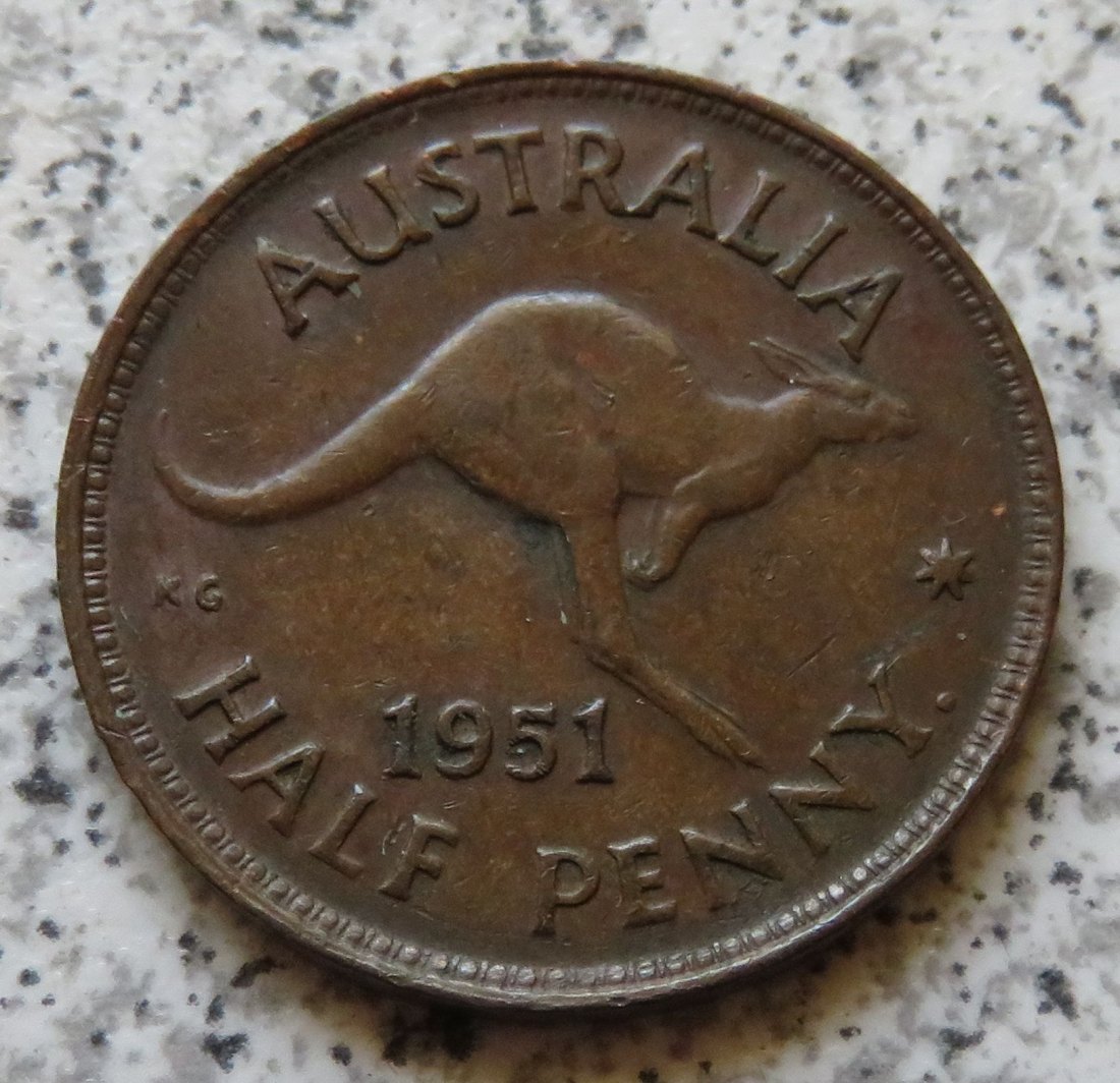  Australien 1/2 Penny 1951   