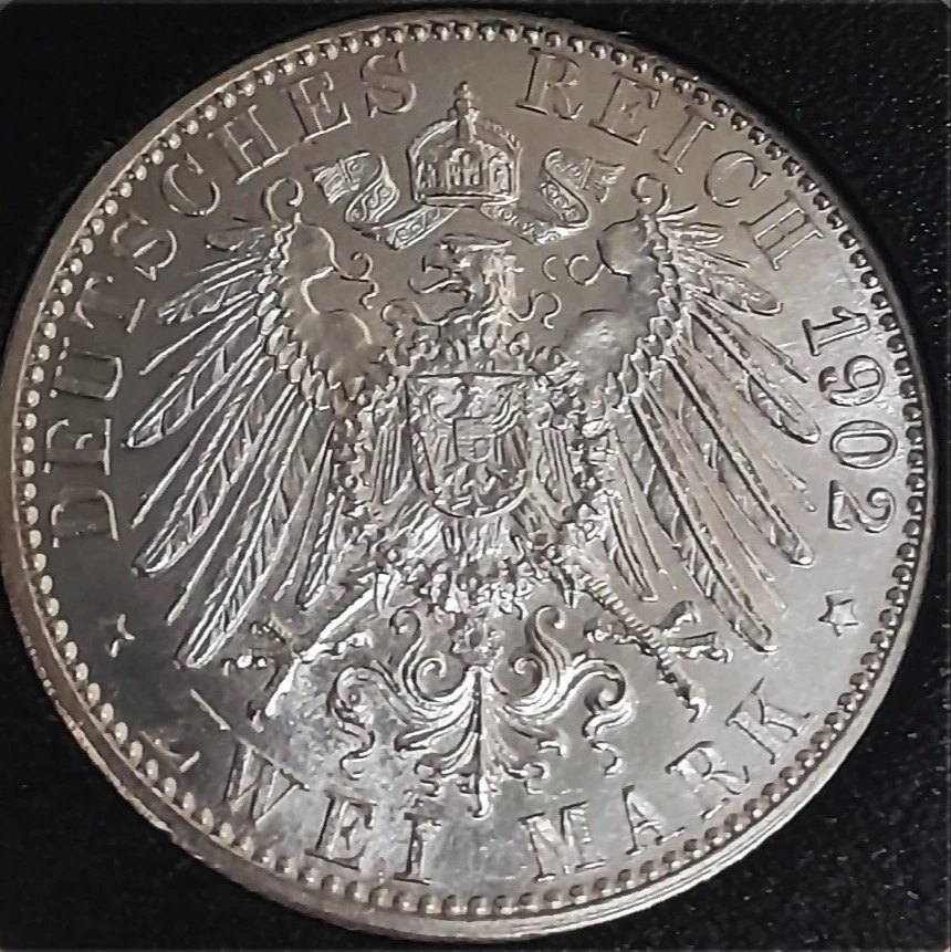  2 MARK Baden 1902 Jäger 30 VZ   