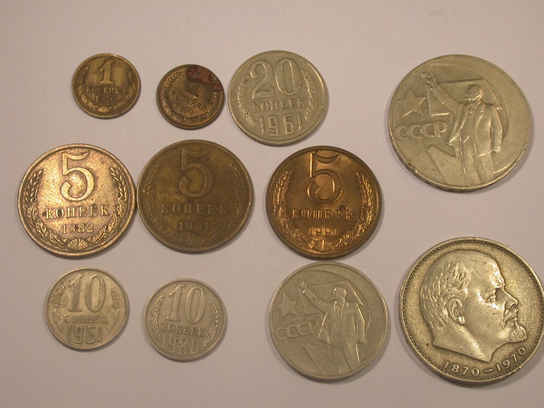  Lot  UDSSR Russland  11 Münzen ab 1961  Originalbilder   
