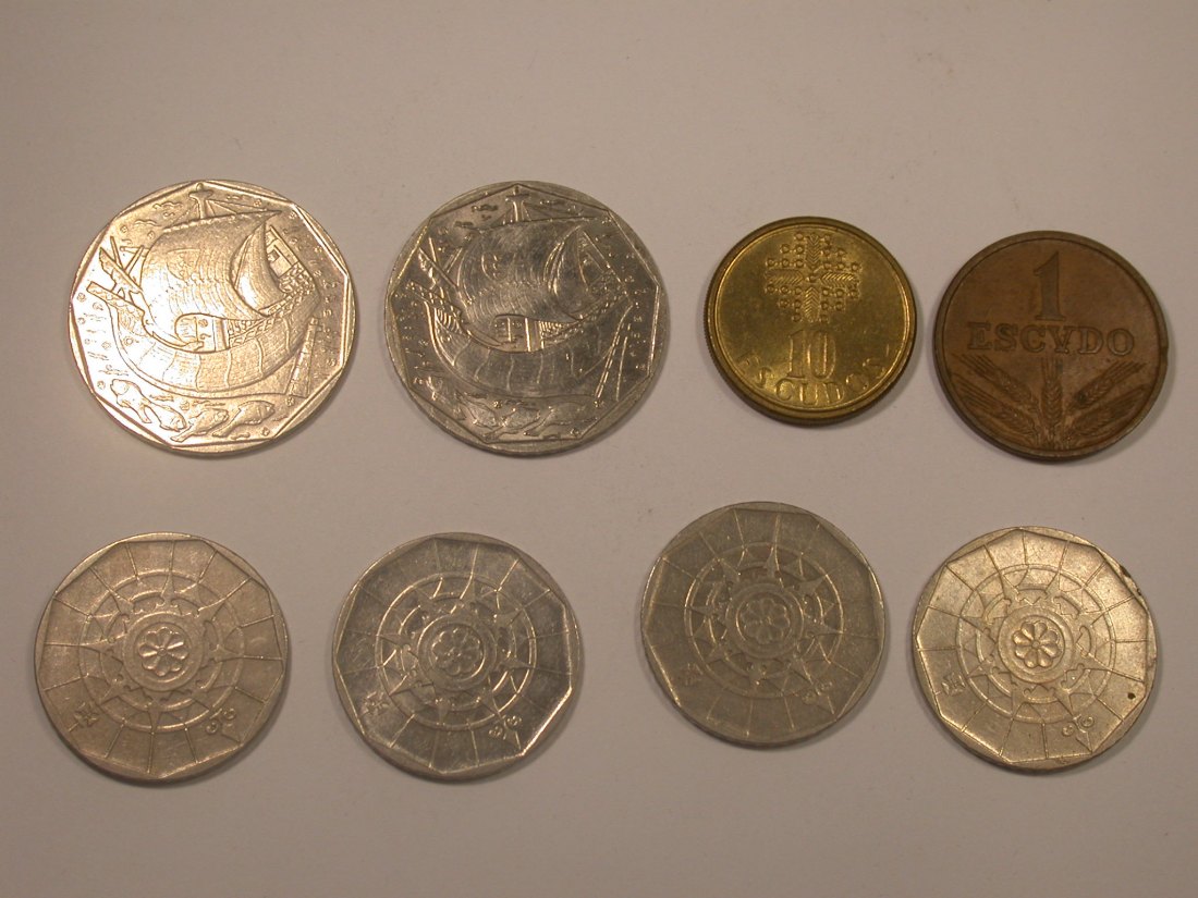  Lot  Portugal  8 Münzen ab 1970   Originalbilder   