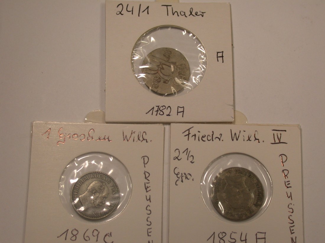  Lot  Preussen 3 Münzen ab 1782  look   Originalbilder   