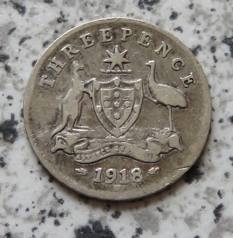  Australien 3 Pence 1918 M   