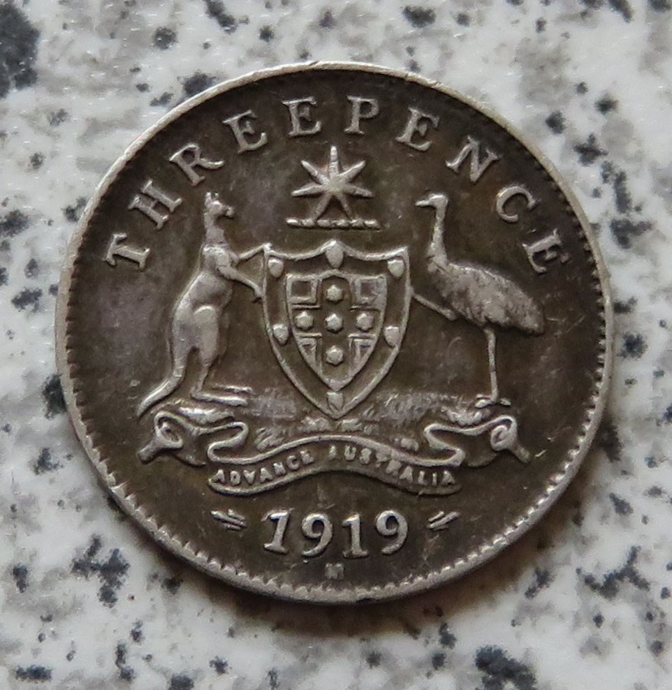  Australien 3 Pence 1919 M   