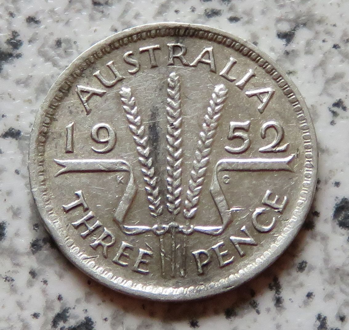  Australien 3 Pence 1952   