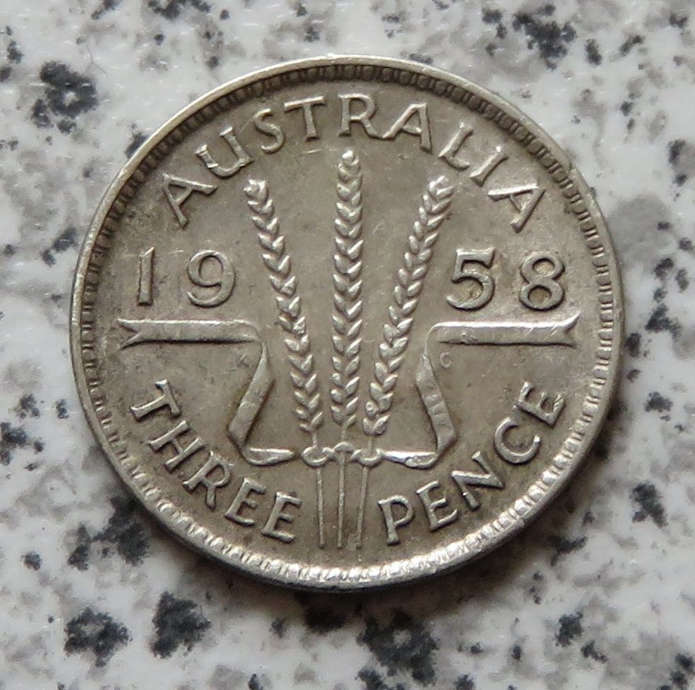  Australien 3 Pence 1958   