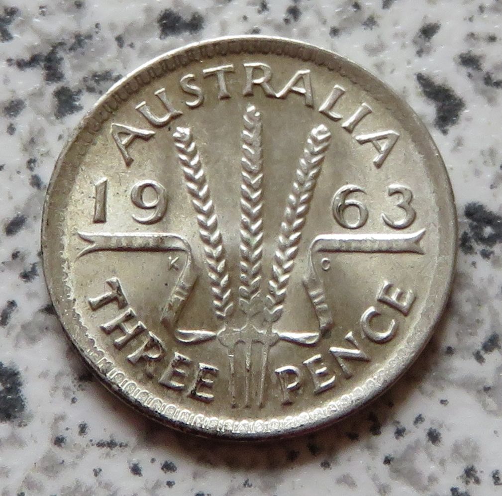  Australien 3 Pence 1963   