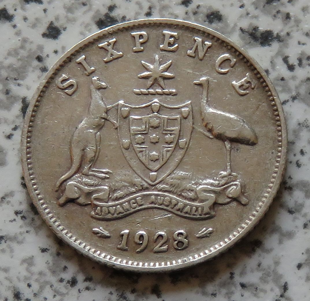  Australien 6 Pence 1928   