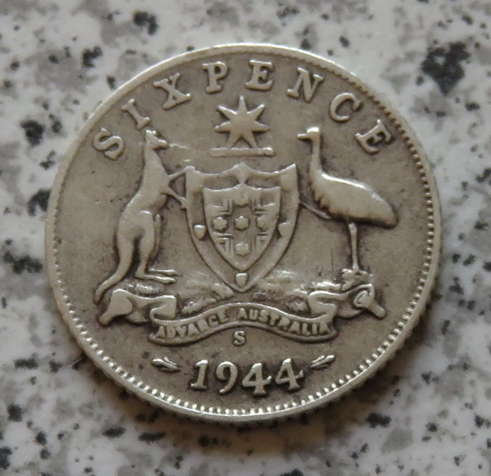  Australien 6 Pence 1944 S   
