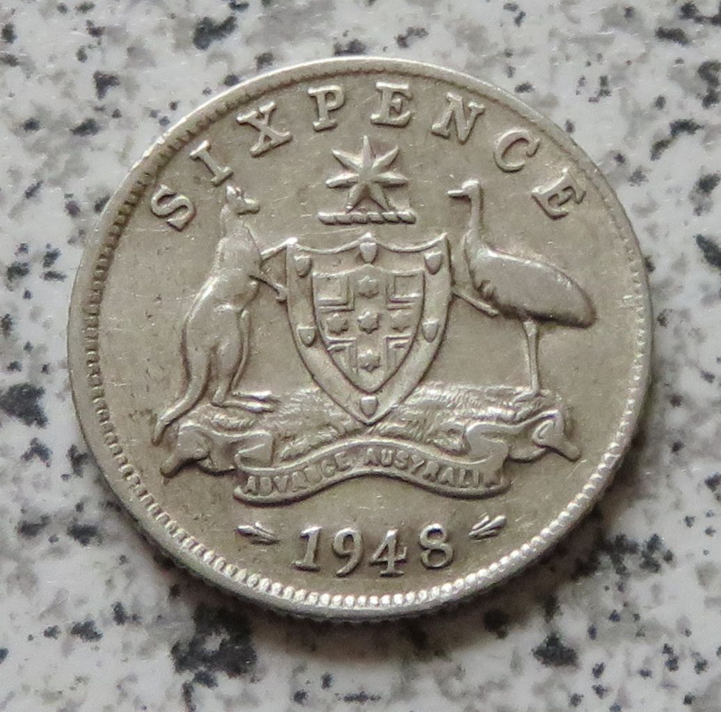  Australien 6 Pence 1948   