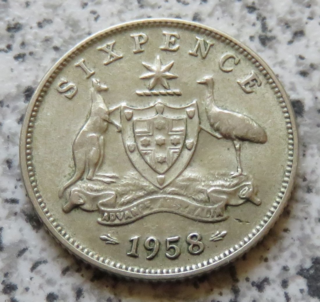  Australien 6 Pence 1958   