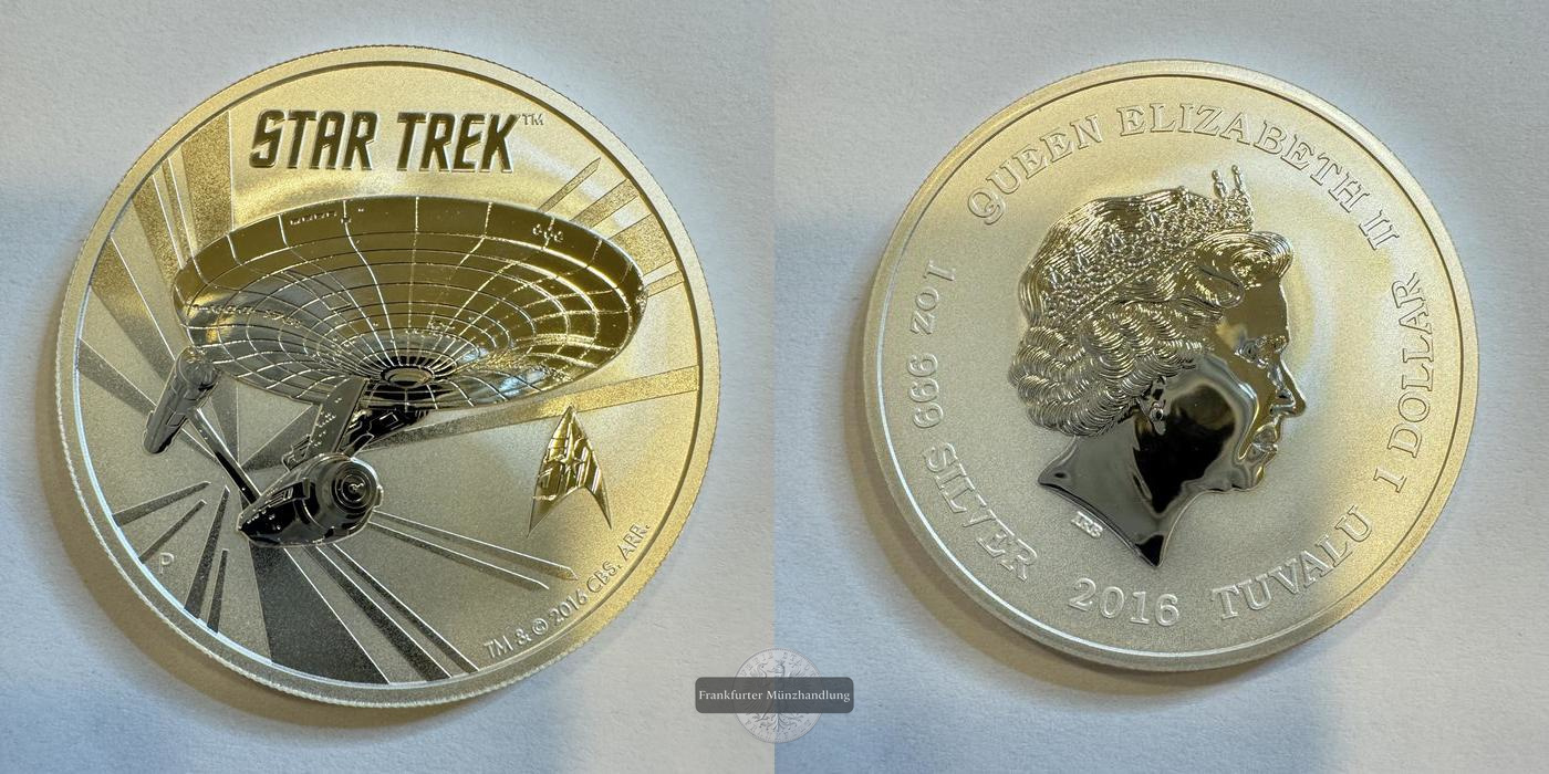  Tuvalu 1 Dollar 2016 Star Trek  FM-Frankfurt  Feinsilber: 31,1g   