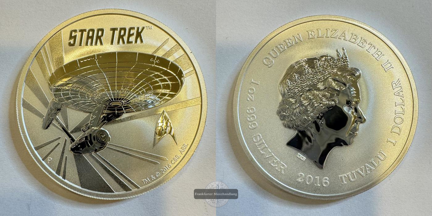  Tuvalu 1 Dollar 2016 Star Trek  FM-Frankfurt  Feinsilber: 31,1g   