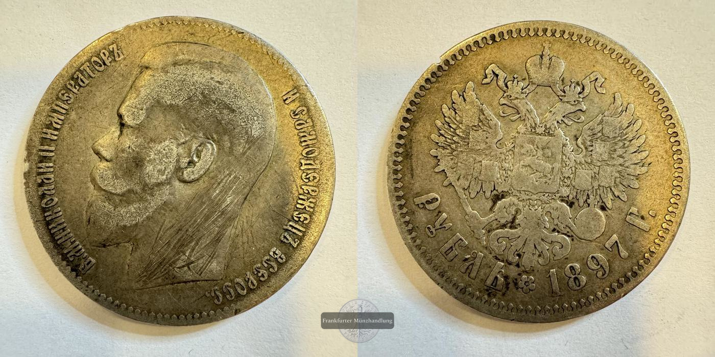  Russland 1 Rouble Nicholas II 1897 (1895-1915) FM-Frankfurt Feinsilber: 18g   