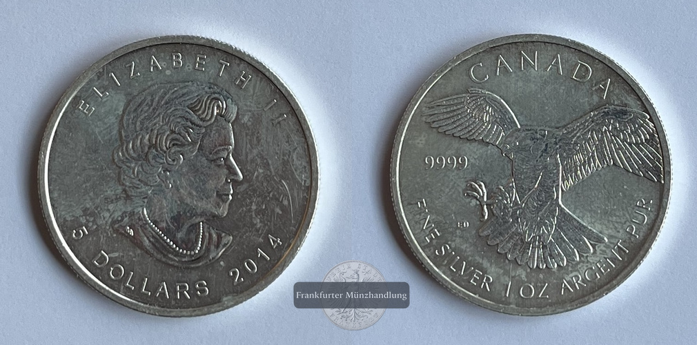  Kanada 5 Dollar 2014 Maple Leaf FM-Frankfurt Feinsilber: 31,1g   