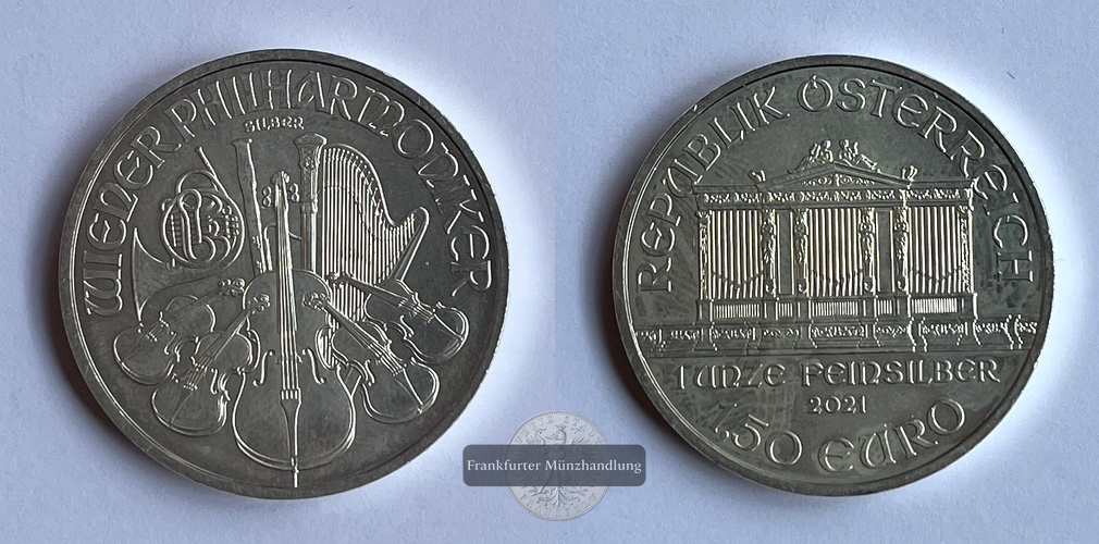  Österreich 1,50 Euro Wiener Philharmoniker 2021 FM-Frankfurt KM#3159 Feinsilber: 31g   