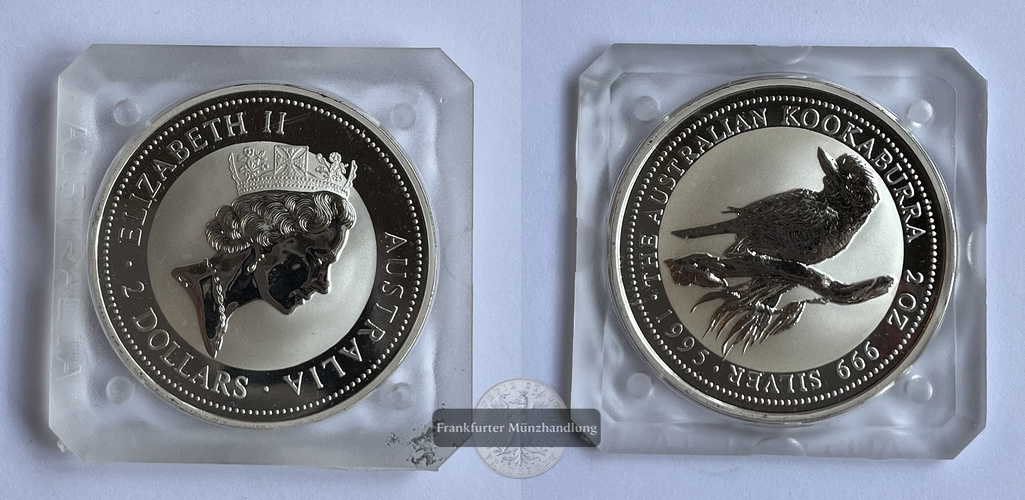  Australien 2 Dollars (Elizabeth II) Kookaburra 1995 FM-Frankfurt Feinsilber: 62,207g   