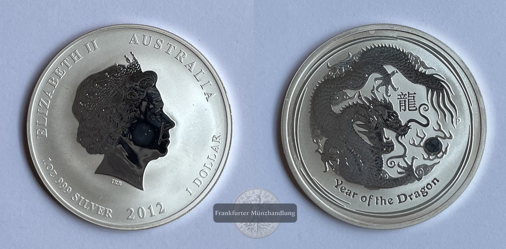  Australien 1 Dollar 2012 Year of the Dragon FM-Frankfurt KM#1664 Feinsilber: 31,1g   