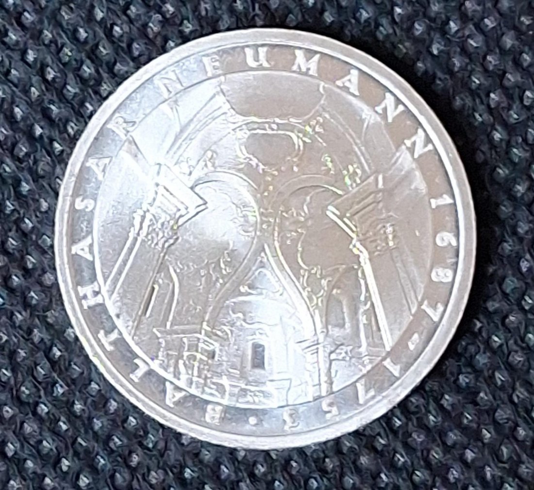  Silber Gedenkmünze BRD: 5 DM 1978 F, Balthasar Neumann, Feingewicht 7,0 Gramm Silber   