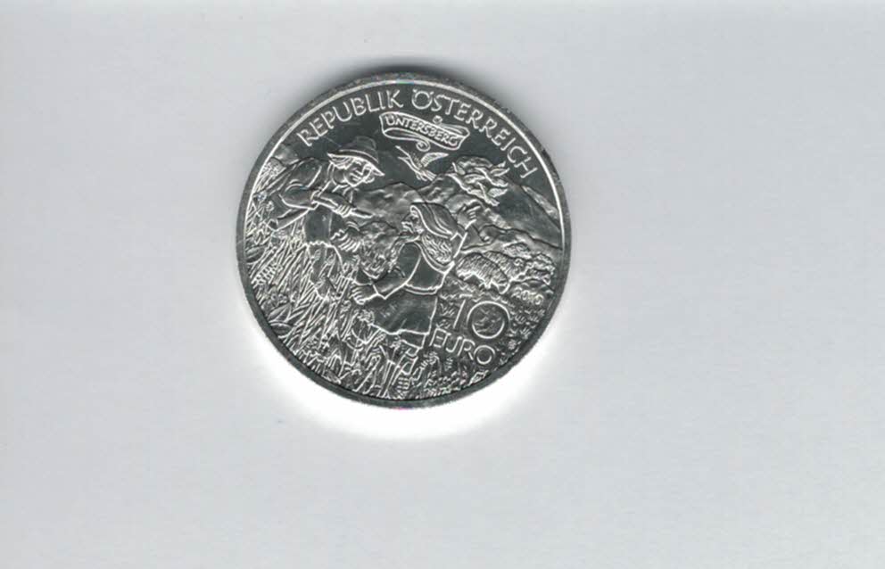  10 Euro 2010 Untersberg Karl der Große silber 925/16g fein Österreich Spittalgold9800 (4971/18   