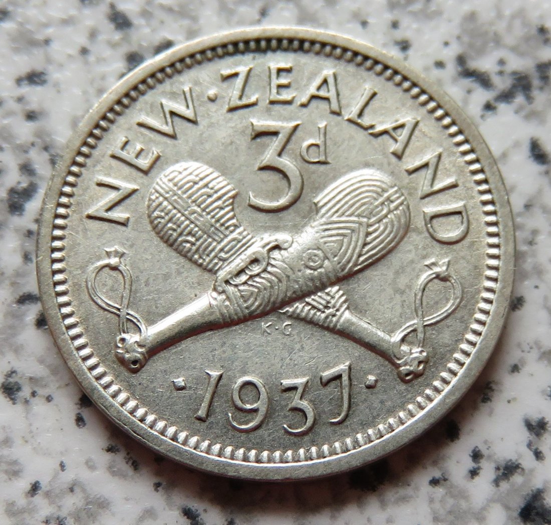  Neuseeland 3 Pence 1937   
