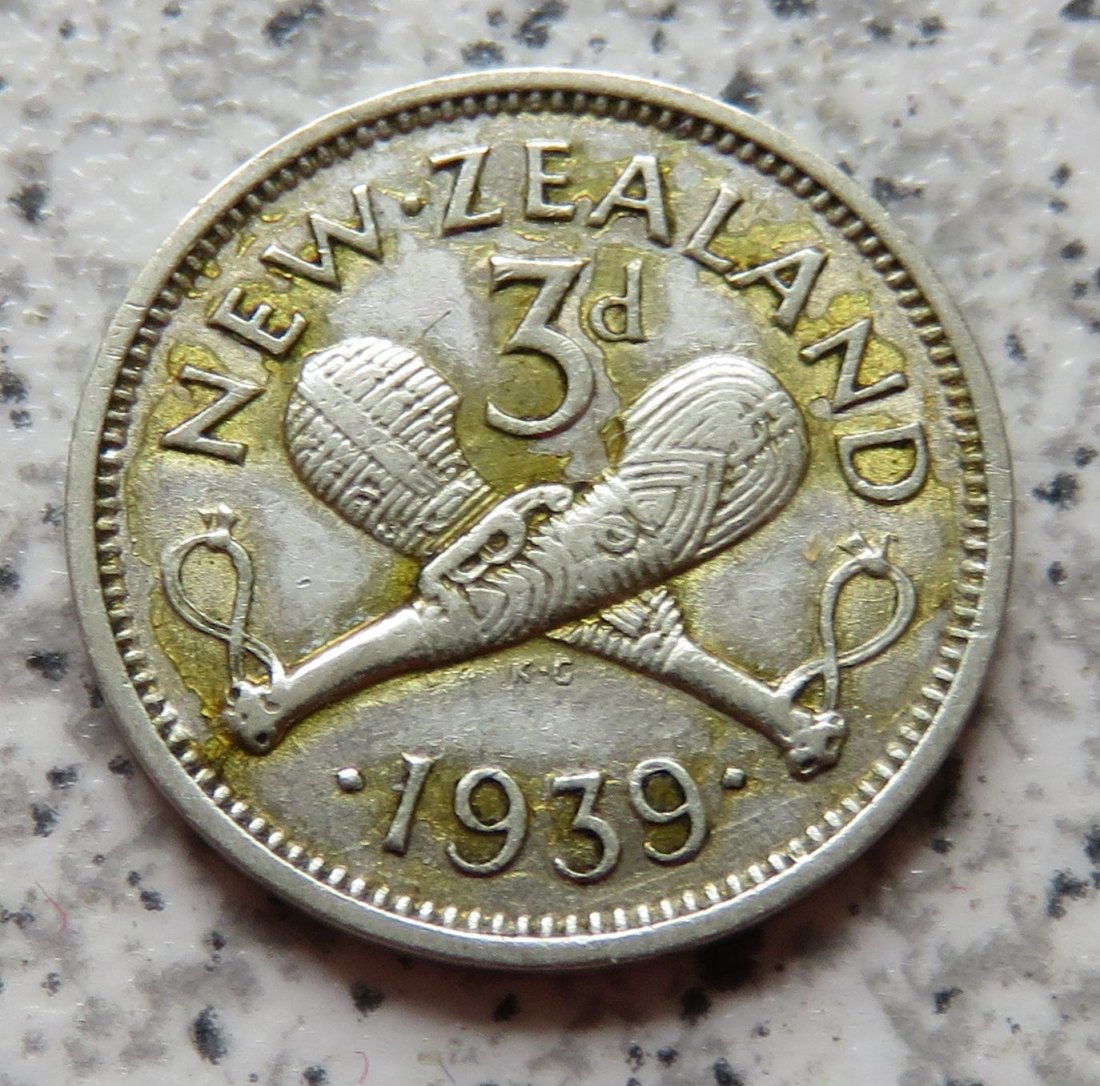  Neuseeland 3 Pence 1939   
