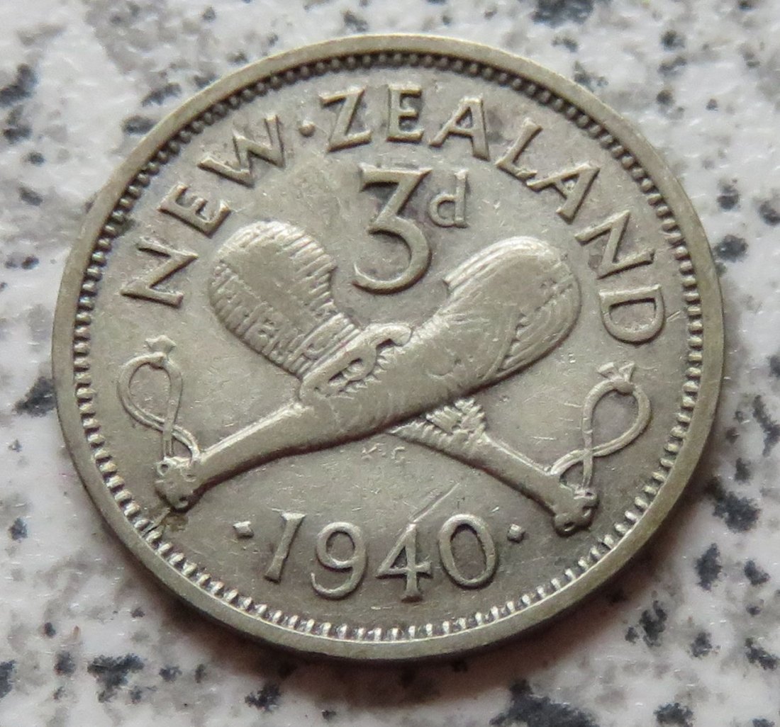  Neuseeland 3 Pence 1940   