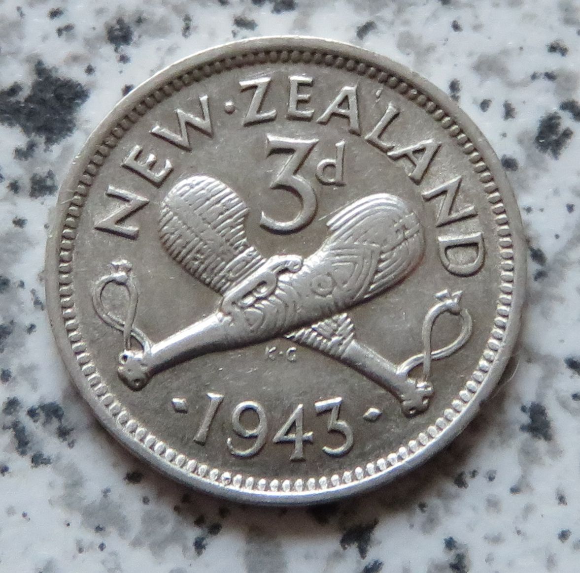  Neuseeland 3 Pence 1943   