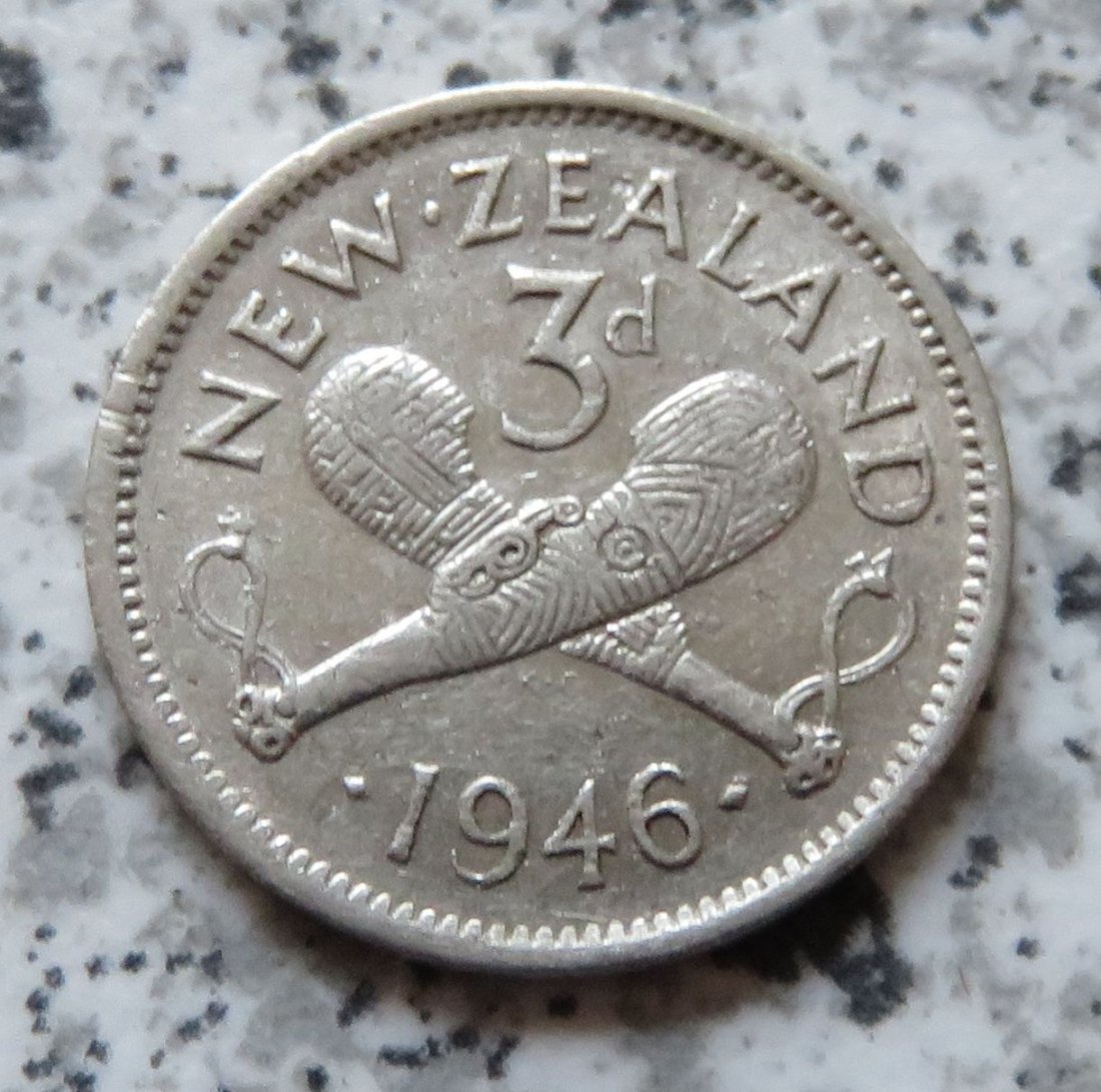  Neuseeland 3 Pence 1946   
