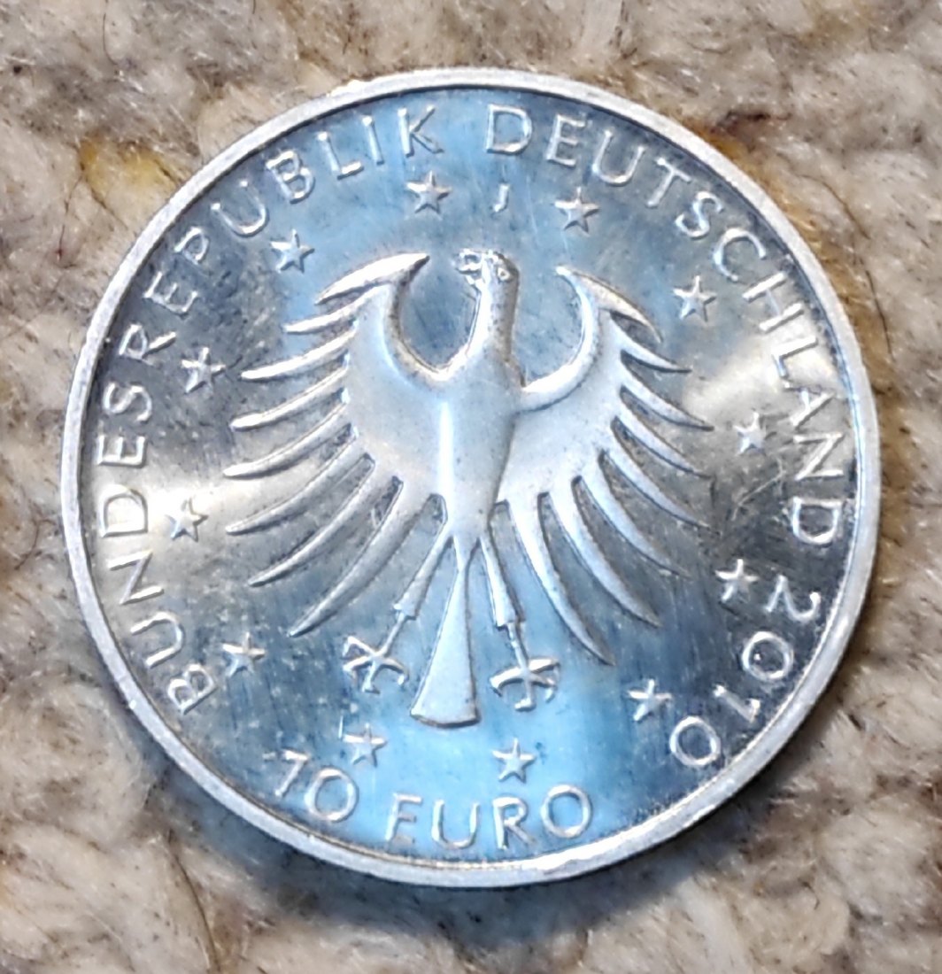  Deutschland 10 € 2010, SILBER, Genurt von Robert Schumann   