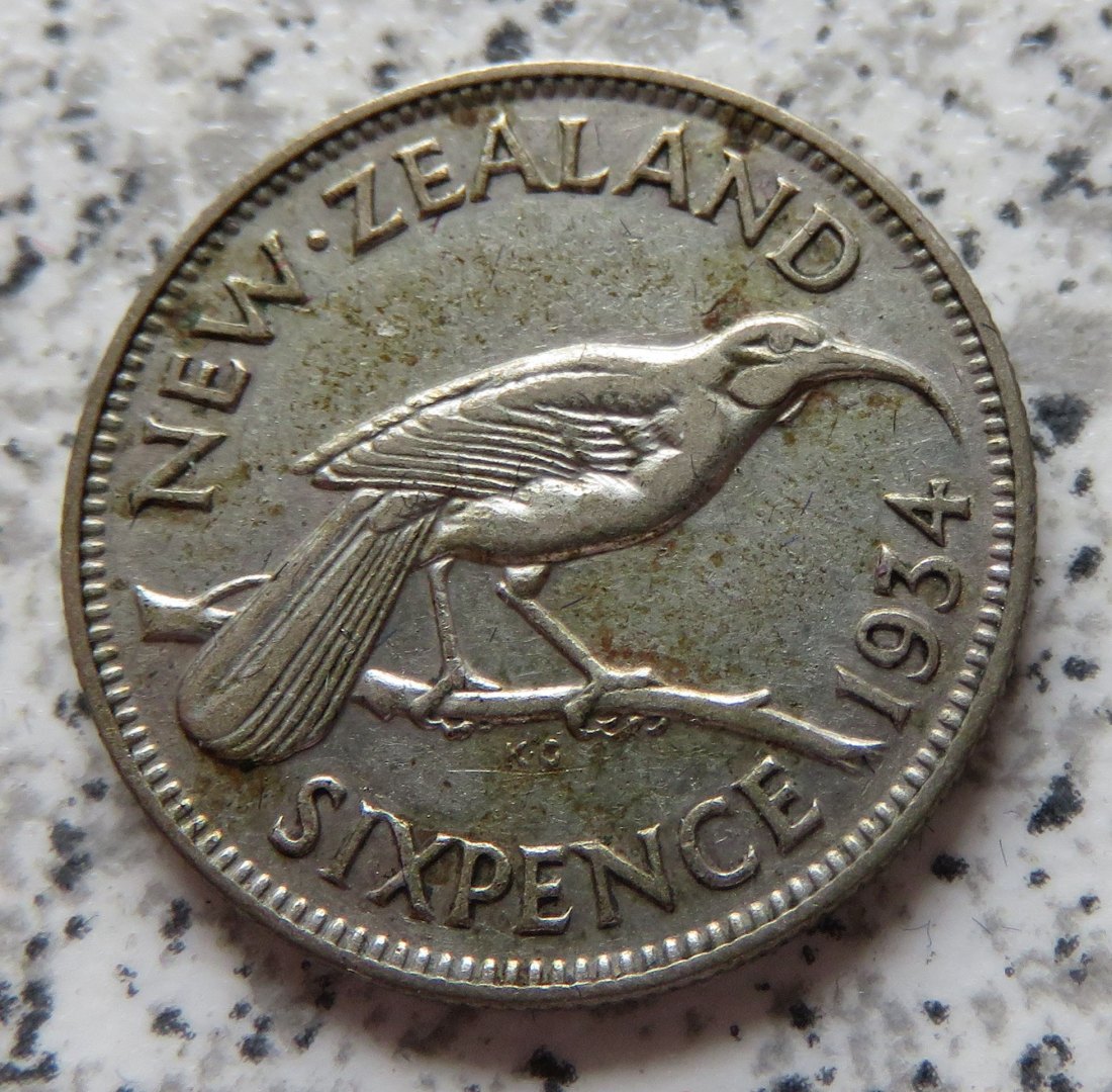  Neuseeland 6 Pence 1934   