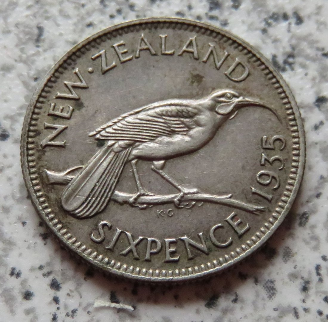  Neuseeland 6 Pence 1935, besser   