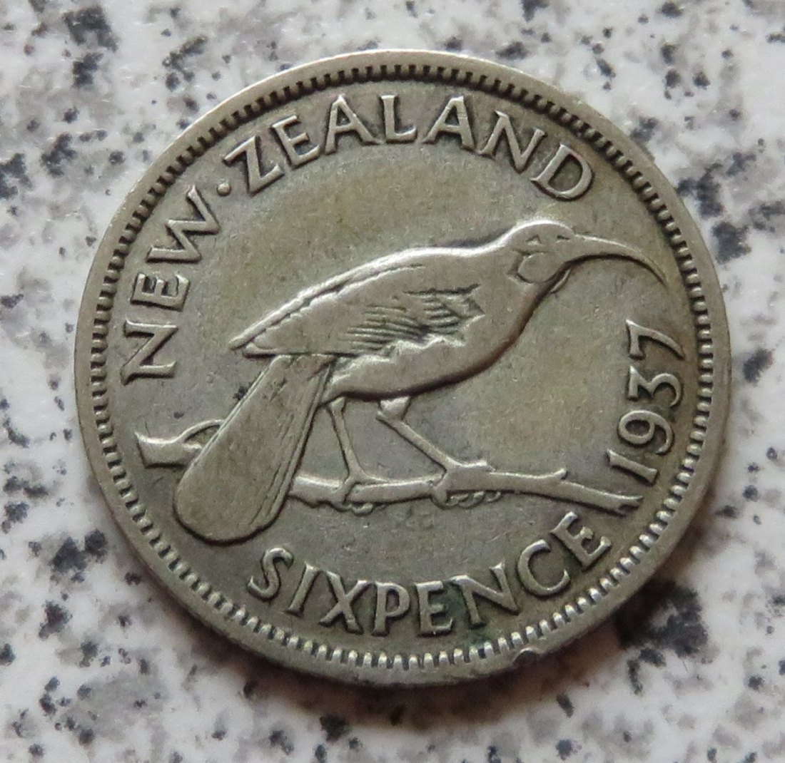  Neuseeland 6 Pence 1937   