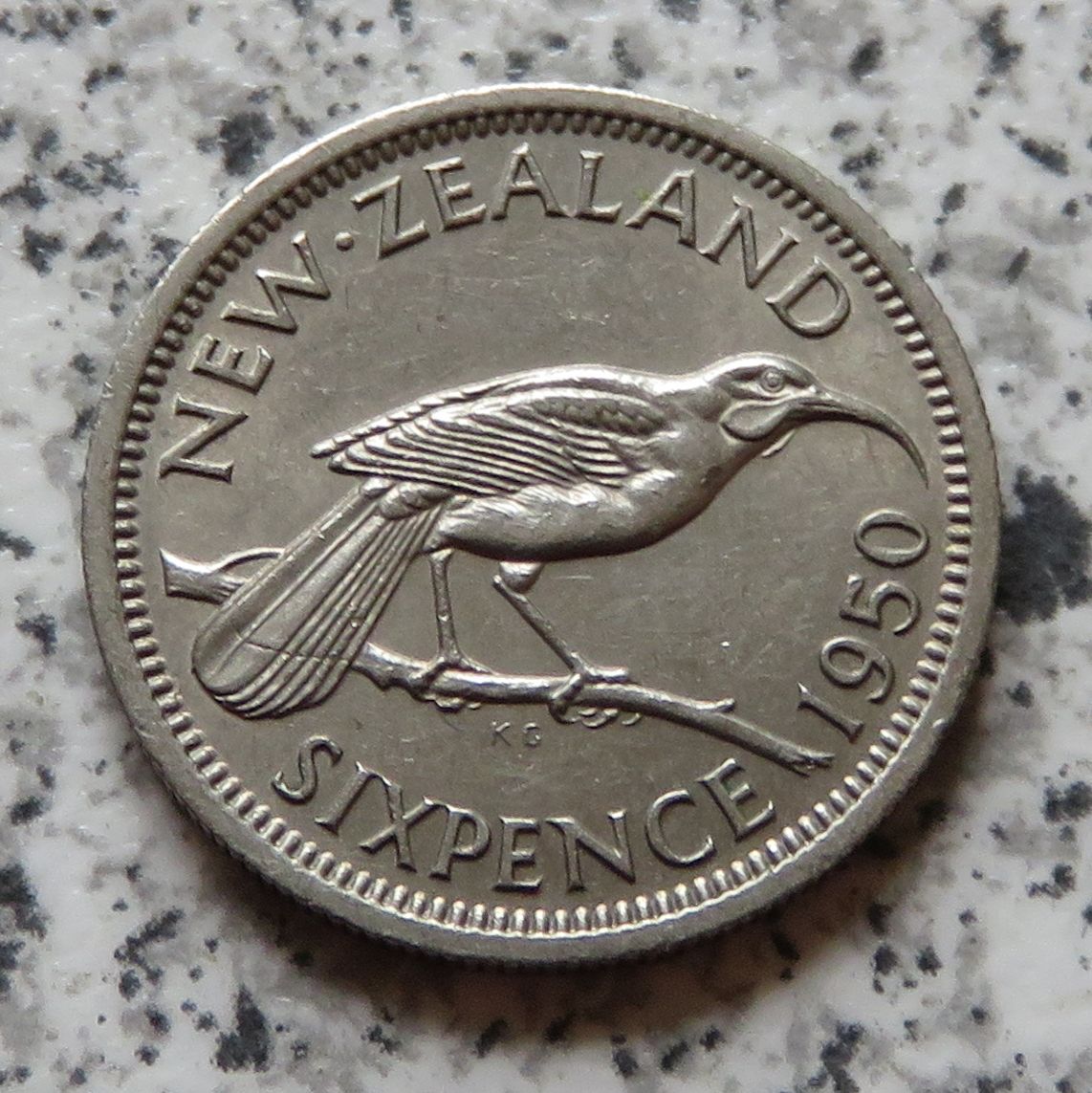  Neuseeland 6 Pence 1950   
