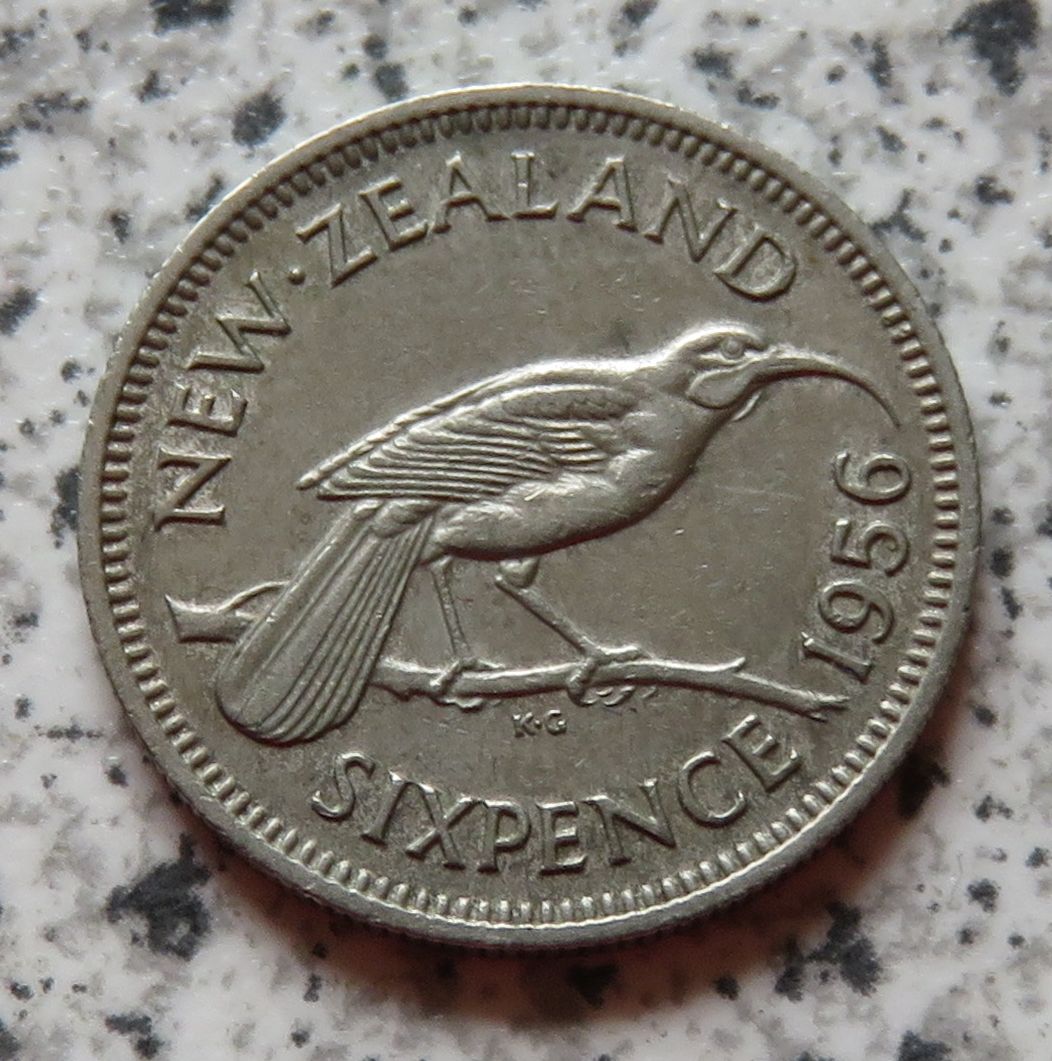  Neuseeland 6 Pence 1956   