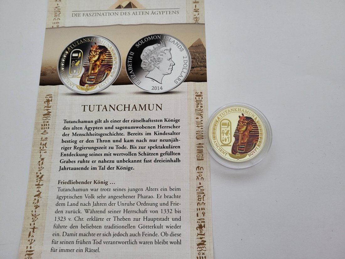  2 Dollars 2014 Tutanchamun Silbermünze PP 925/12g Solomon Island Spittalgold9800 (3469   