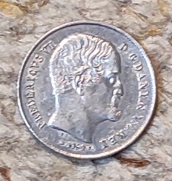  Dänemark 1/2 Rigsdaler 1854, SILBER, sehr guter Erhalt   