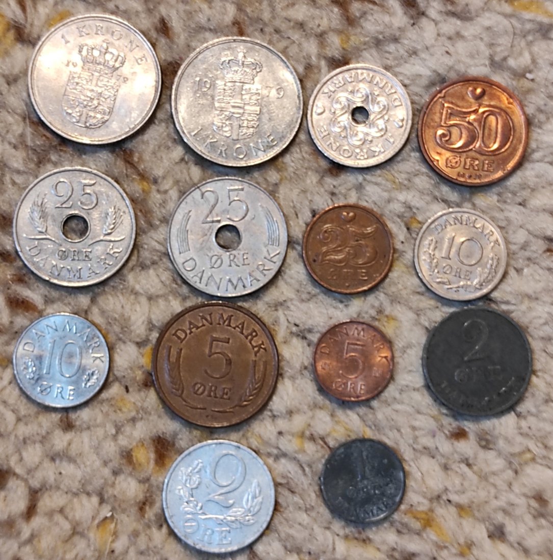  Set 017: Dänemark Münzlot mit 14 verschiedenen Münzen   
