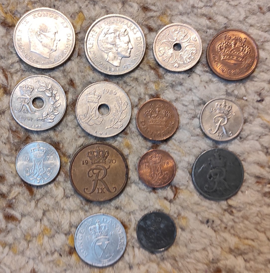  Set 017: Dänemark Münzlot mit 14 verschiedenen Münzen   